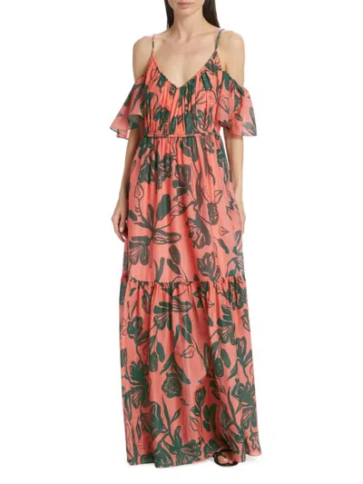 Tanya Taylor Women's Beverly Floral Silk Blend Maxi Dress In Shell Pink