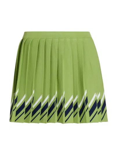 Tanya Taylor Women's Billie Pleared Tennis Miniskirt In Green