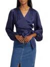 Tanya Taylor Women's Blaire Satin Wrap Top