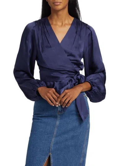 Tanya Taylor Women's Blaire Satin Wrap Top