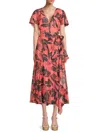 TANYA TAYLOR WOMEN'S BRIE FLORAL BELTED MIDI DRESS
