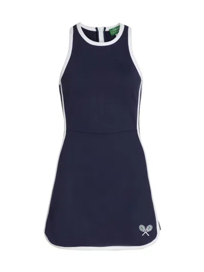 Tanya Taylor Women's Coco Piped Tennis Minidress In Blue