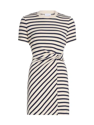 Tanya Taylor Women's Cody Striped Twist-front Cotton-blend Minidress In Multi