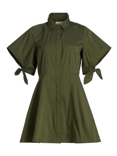 Tanya Taylor Women's Corinna Cotton Mini-shirtdress In Green