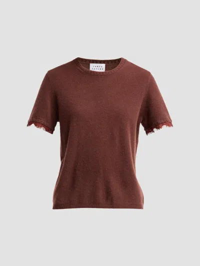 Tanya Taylor Women's Dailey Cashmere T-shirt Sweater In Burgundy