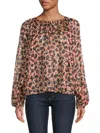 Tanya Taylor Women's Elaine Floral Silk Blend Top In Shell Pink
