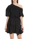 Tanya Taylor Short Georgia Dress In Black In Black