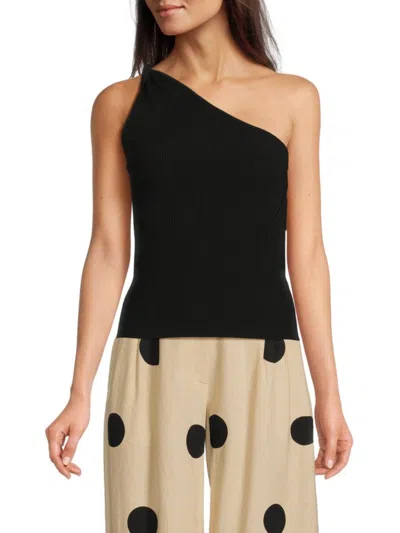 Tanya Taylor Women's Giselle One-shoulder Ribbed Knit Top