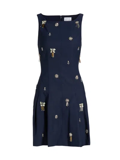 Tanya Taylor Women's Glenda Embellished Minidress In Blue