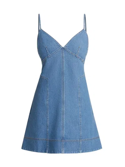 Tanya Taylor Women's Hendrix Denim A-line Minidress In Blue