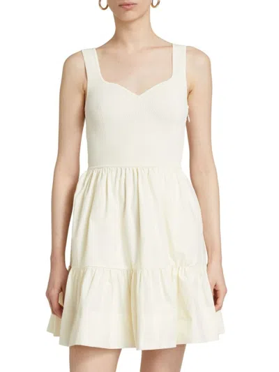 Tanya Taylor Women's Josephina Tiered Minidress In Chalk