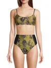 Tanya Taylor Women's Kaia Palm Bralette Bikini Top In Avocado Multi