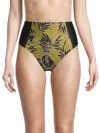 Tanya Taylor Women's Kaia Palm High Rise Bikini Bottoms In Avocado Multi