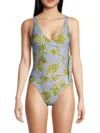TANYA TAYLOR WOMEN'S KELLY FLORAL WRAP ONE PIECE SWIMSUIT