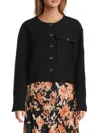 Tanya Taylor Women's Kento Button-front Cropped Jacket In Black