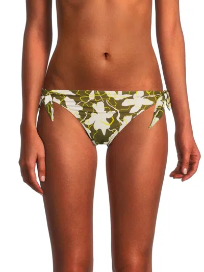 Tanya Taylor Women's Laura Abstract Print Bikini Bottom In Moss Kiwi
