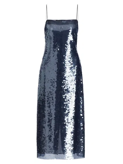 Tanya Taylor Women's Lenox Sequined Slip Dress In Blue