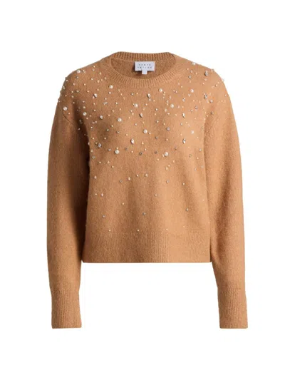 Tanya Taylor Women's Lexia Embellished Sweater In Brown