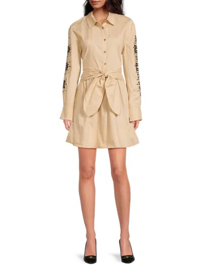 Tanya Taylor Women's Maddy Embroidered Shirt Minidress