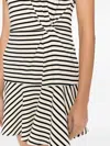 Tanya Taylor Women's Maeve Stripe Stretch Cotton Mini Dress, Cream/black In Multi