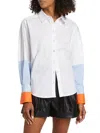 Tanya Taylor Women's Margaux Cotton-blend Button-front Shirt In Optic Electric Peach