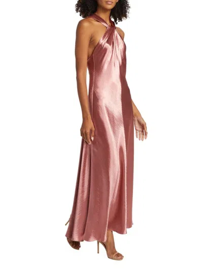 Tanya Taylor Women's Mayanna Twist Satin Maxi Dress In Garnet Rose