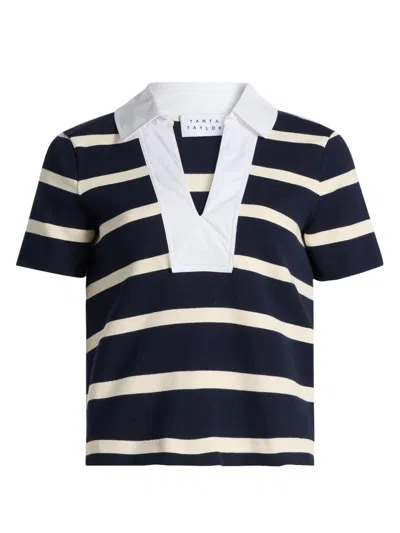 Tanya Taylor Women's Melanie Striped Stretch Cotton Top In Multi