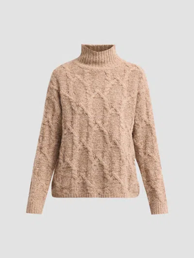 Tanya Taylor Women's Opaline Cable-knit Turtleneck Sweater In Marled Camel
