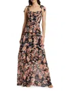 TANYA TAYLOR WOMEN'S PAIGE ABSTRACT SILK BLEND TIERED GOWN