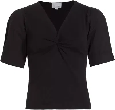 TANYA TAYLOR WOMEN'S RONELLE TWIST FRONT TOP, BLACK