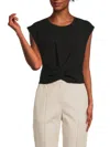 Tanya Taylor Women's Rosalie Scuba Crepe Twist Top In Black