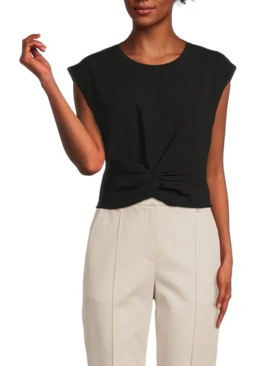 Tanya Taylor Babies' Women's Rosalie Scuba Crepe Twist Top In Black