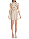 Tanya Taylor Women's Theo Striped Minidress In Cream Cranberry