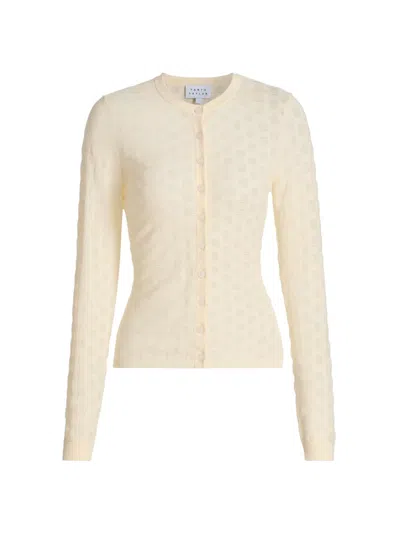 Tanya Taylor Women's Tori Polka Dot Cotton Cotton-blend Cardigan In White