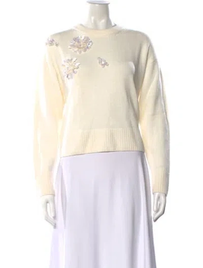 Pre-owned Tanya Taylor Wool Crew Neck Sweater In Neutral