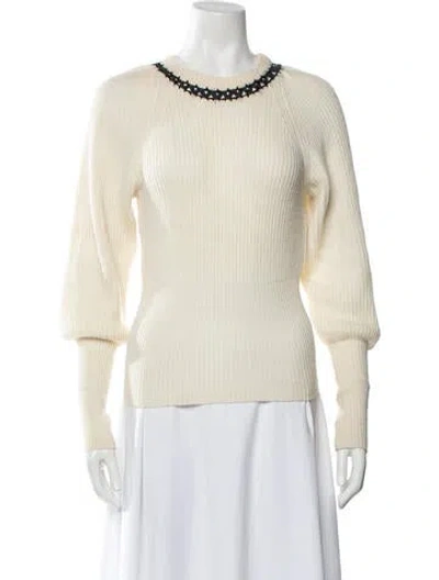 Pre-owned Tanya Taylor Wool Patterned Sweater In Yellow
