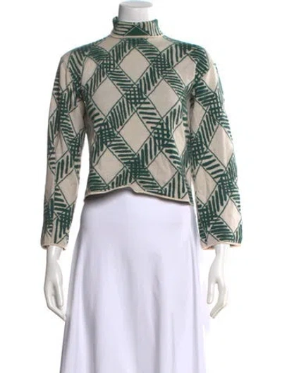 Pre-owned Tanya Taylor Wool Plaid Print Sweater In Neutral