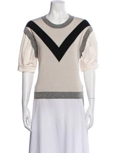 Pre-owned Tanya Taylor Wool Printed Sweater In Gray