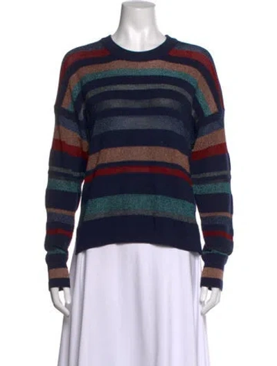 Pre-owned Tanya Taylor Wool Striped Sweater In Blue