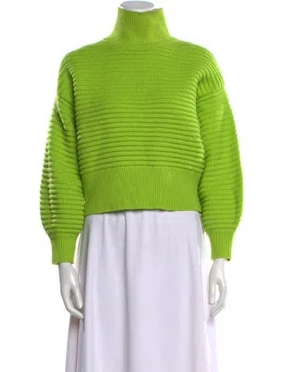 Pre-owned Tanya Taylor Wool Turtleneck Sweater In Green