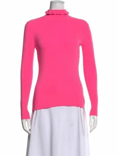 Pre-owned Tanya Taylor Wool Turtleneck Sweater In Pink