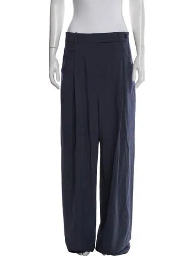 Pre-owned Tanya Taylor Wool Wide Leg Pants In Blue