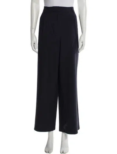 Pre-owned Tanya Taylor Wool Wide Leg Pants W/ Tags In Blue