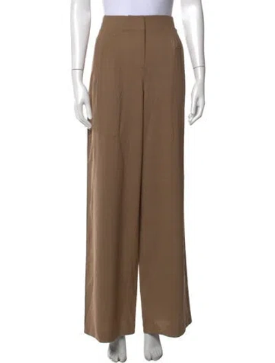 Pre-owned Tanya Taylor Wool Wide Leg Pants W/ Tags In Brown