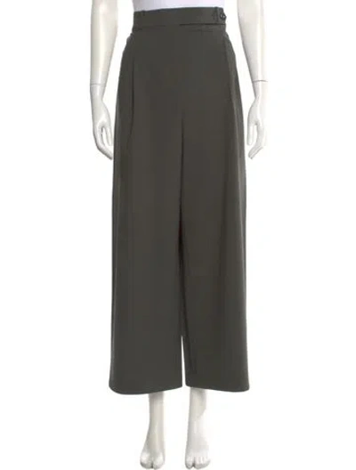 Pre-owned Tanya Taylor Wool Wide Leg Pants W/ Tags In Green