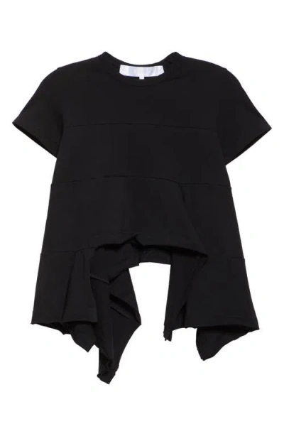 Tao Comme Des Garçons Asymmetric Cotton Jersey T-shirt In Black