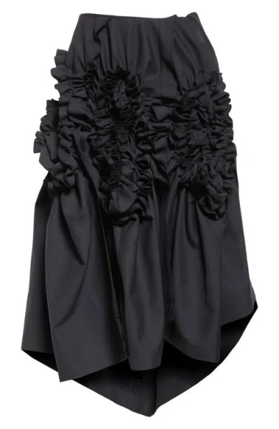 Tao Comme Des Garçons Asymmetric Ruffle Wrap Skirt In Black