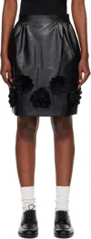 Tao Comme Des Garçons Black Flower Midi Skirt In Black