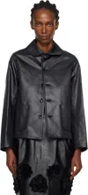 Tao Comme Des Garçons Black Satin Jacket In Black