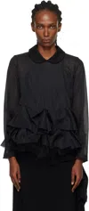 Tao Comme Des Garçons Black Tiered Blouse In Black